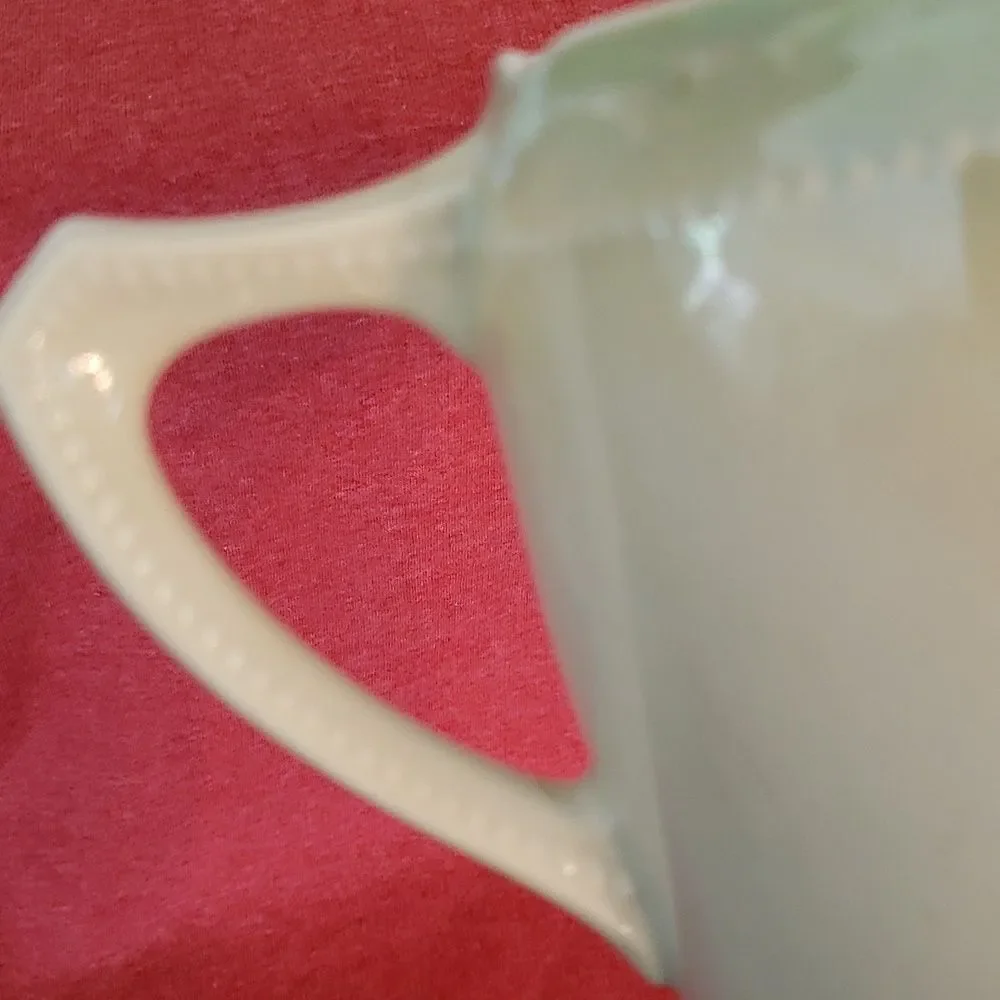 Large Vintage Floral Creamer Pitcher - Scalloped Edge - Marked 